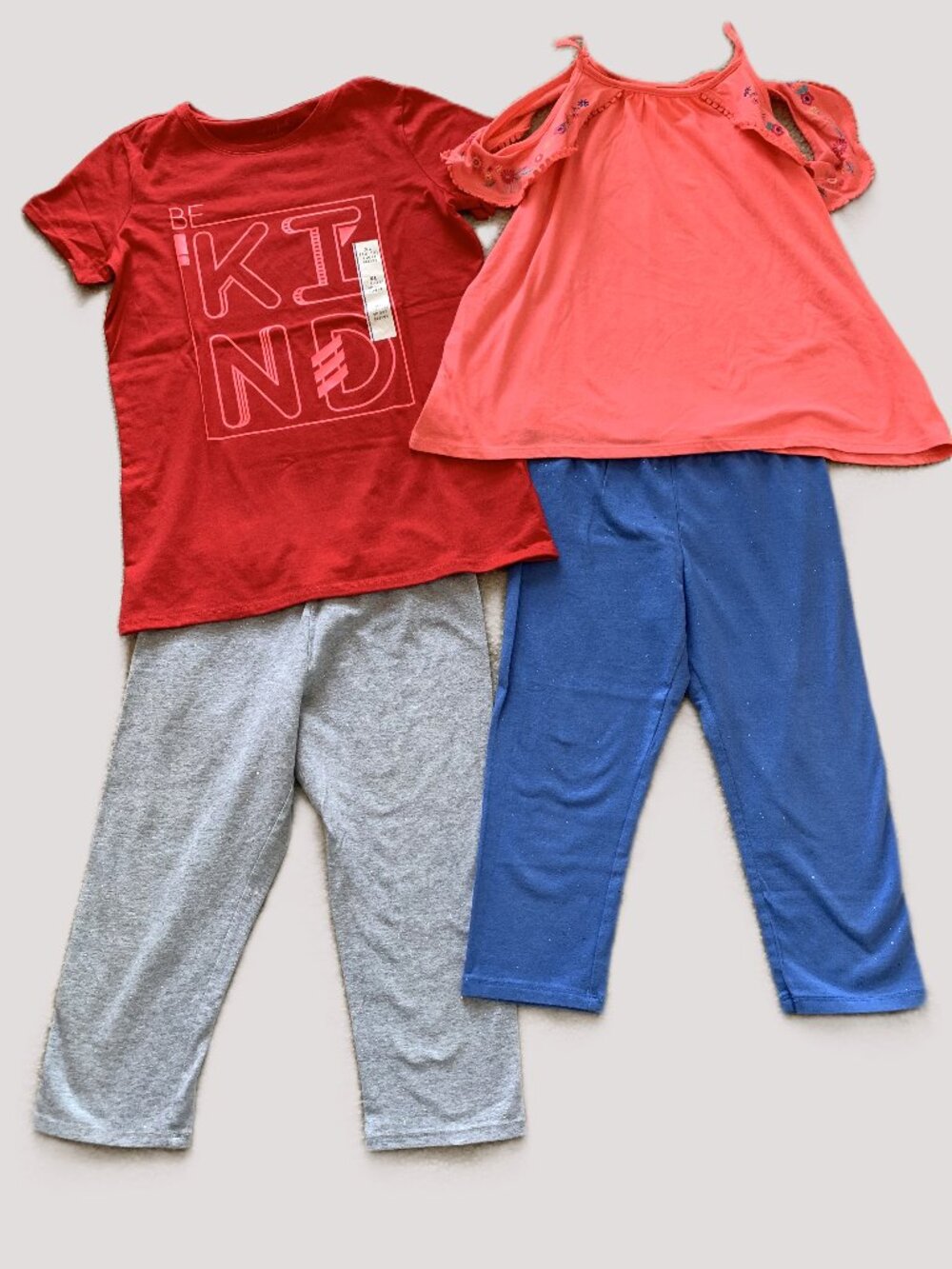 4 Piece Girls Leggings Shirt Set Cat&Jack/Thereabouts Shimmer/Glitter Size 14/16